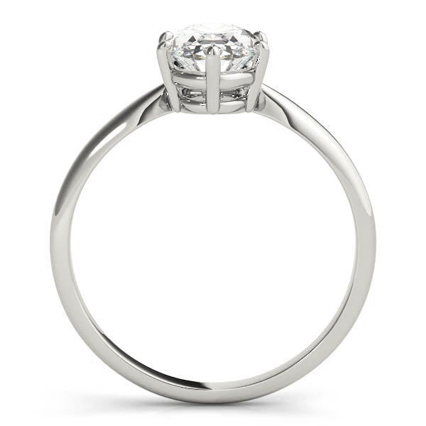 6-Prong Oval Solitaire 14k White Gold Moissanite Engagement Ring