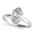 6-Prong Oval Solitaire Platinum Moissanite Engagement Ring