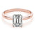 4-Prong Emerald Solitaire Platinum Moissanite Engagement Ring
