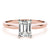4-Prong Emerald Solitaire 14k Rose Gold Moissanite Engagement Ring