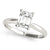4-Prong Emerald Solitaire 14k White Gold Moissanite Engagement Ring