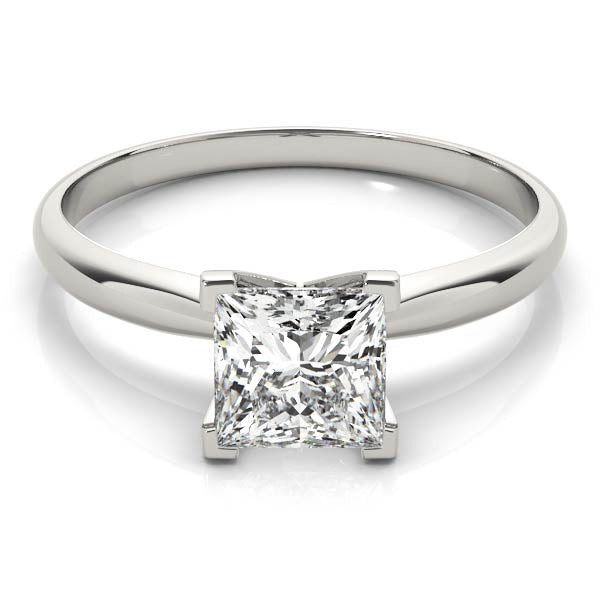4-Prong Princess Solitaire 14k White Gold Moissanite Engagement Ring