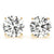 2.00 ct wt 4- Prong Round 14k Yellow Gold Basket Moissanite Solitaire Stud Earrings