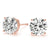 5.00 ct wt 4- Prong Round 14k Rose Gold Basket Moissanite Solitaire Stud Earrings