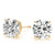 1.00 ct wt 4- Prong Round 14k Yellow Gold Basket Moissanite Solitaire Stud Earrings