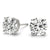 2.00 ct wt  4-Prong Round Platinum Basket Moissanite Solitaire Stud Earrings