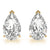 Pear 14k White Gold Moissanite Solitaire Empire Stud Earrings
