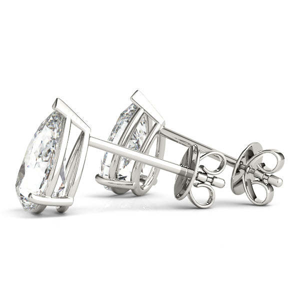 Platinum Moissanite Solitaire Empire Moissanite Stud Earrings