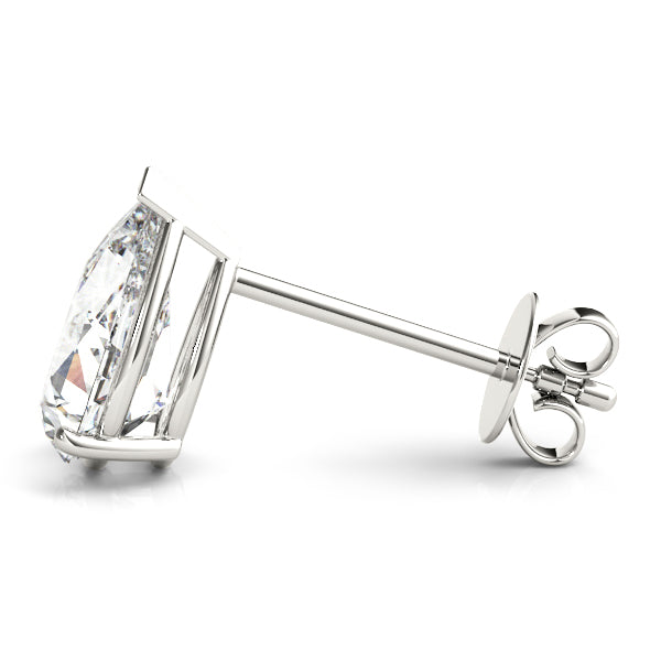 Platinum Moissanite Solitaire Empire Moissanite Stud Earrings