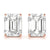 1.00 ct wt 4-Prong Emerald Cut 14k Rose Gold Moissanite Solitaire Stud Earrings