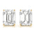 4.00 ct wt 4-Prong Emerald Cut 14k Yellow Gold Moissanite Solitaire Stud Earrings