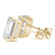 4-Prong Emerald Cut 14k White Gold Moissanite Solitaire Stud Earrings