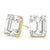 4-Prong Emerald Cut Platinum Basket  Solitaire Stud Earrings