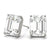 0.75 ct wt 4-Prong Emerald Cut 14k White Gold Moissanite Solitaire Stud Earrings
