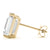4-Prong Emerald Cut 14k White Gold Moissanite Solitaire Stud Earrings