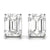 4.00 ct wt 4-Prong Emerald Cut 14k White Gold Moissanite Solitaire Stud Earrings