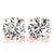 4-Prong Round 14k Rose Gold Crowned Moissanite Solitaire Stud Earrings