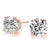 4-Prong Round 14k White Gold Crowned Moissanite Solitaire Stud Earrings