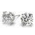 4-Prong Round 14k White Gold Crowned Moissanite Solitaire Stud Earrings